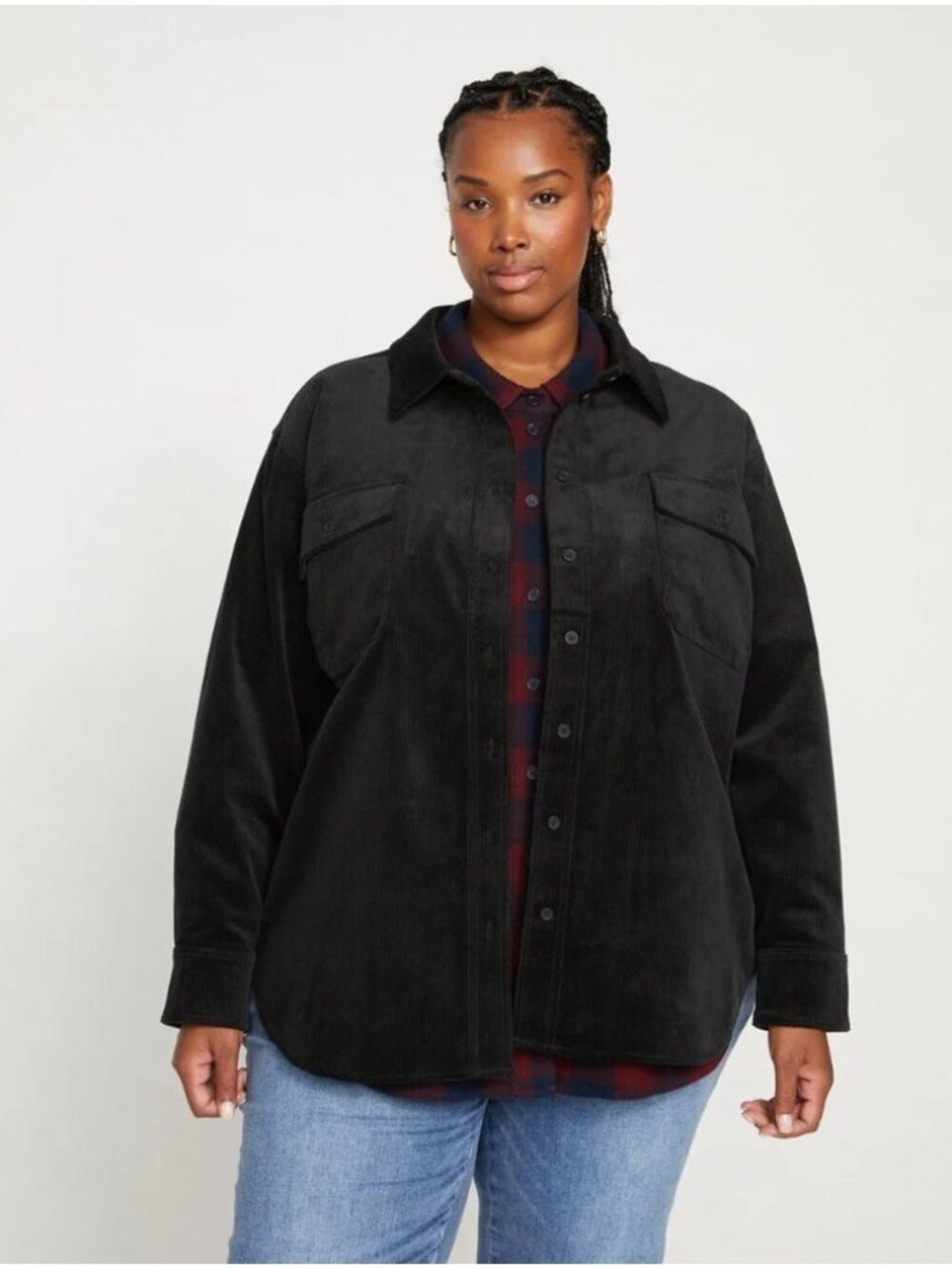 NWT Universal Standard Corduroy Greenwich Jacket Shacket in Black sz S 14/16